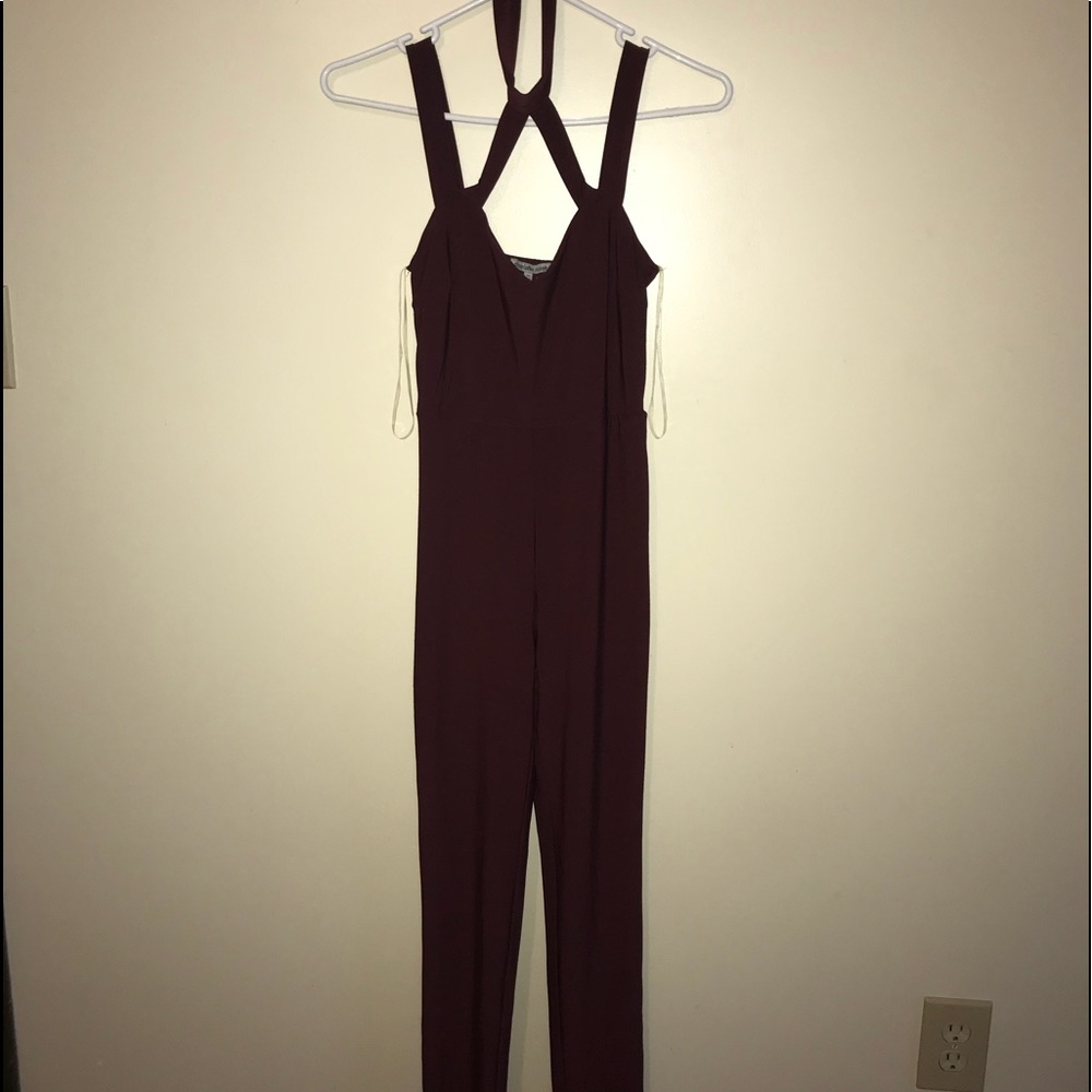 Maroon colored Jumpsuit